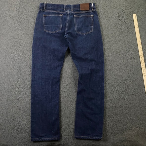 Gustin Selvedge Jeans Mens 38x34 Slim Fit Blue Denim Button Fly Made in USA - Picture 10 of 16